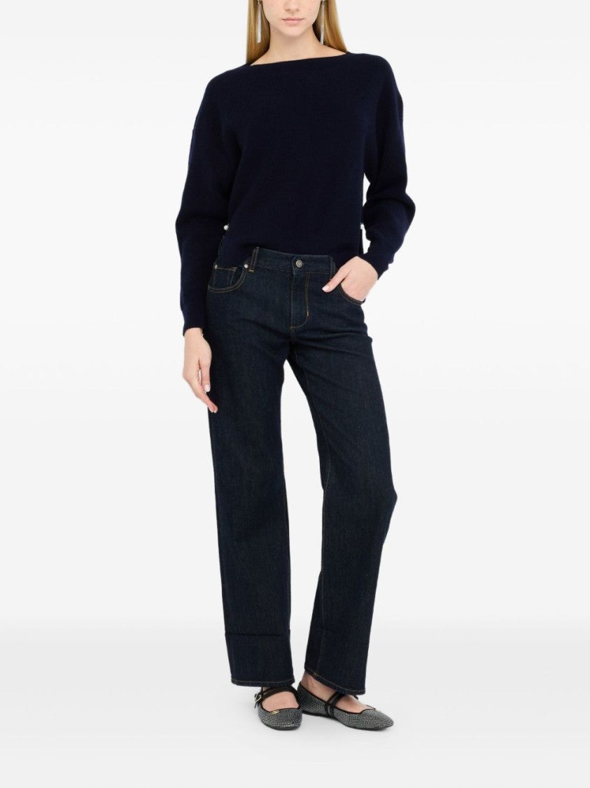 Liu Jo Navy Blue Boat Neck Sweater