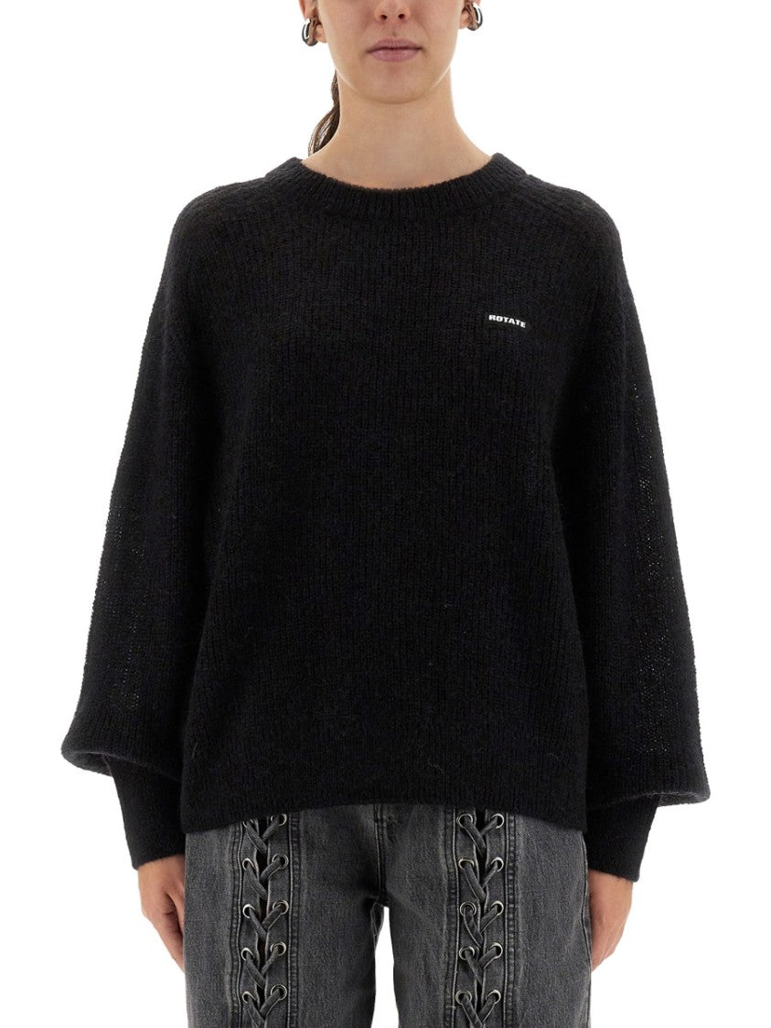 Rotate Birger Christensen Lightweight Knit Sweater With Logo Detail