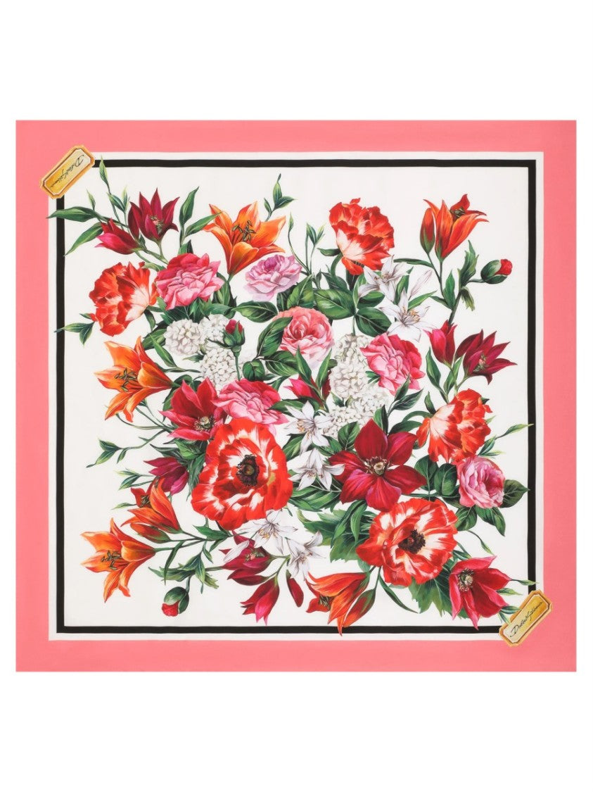 Dolce & Gabbana Silk Twill Floral Print Scarf