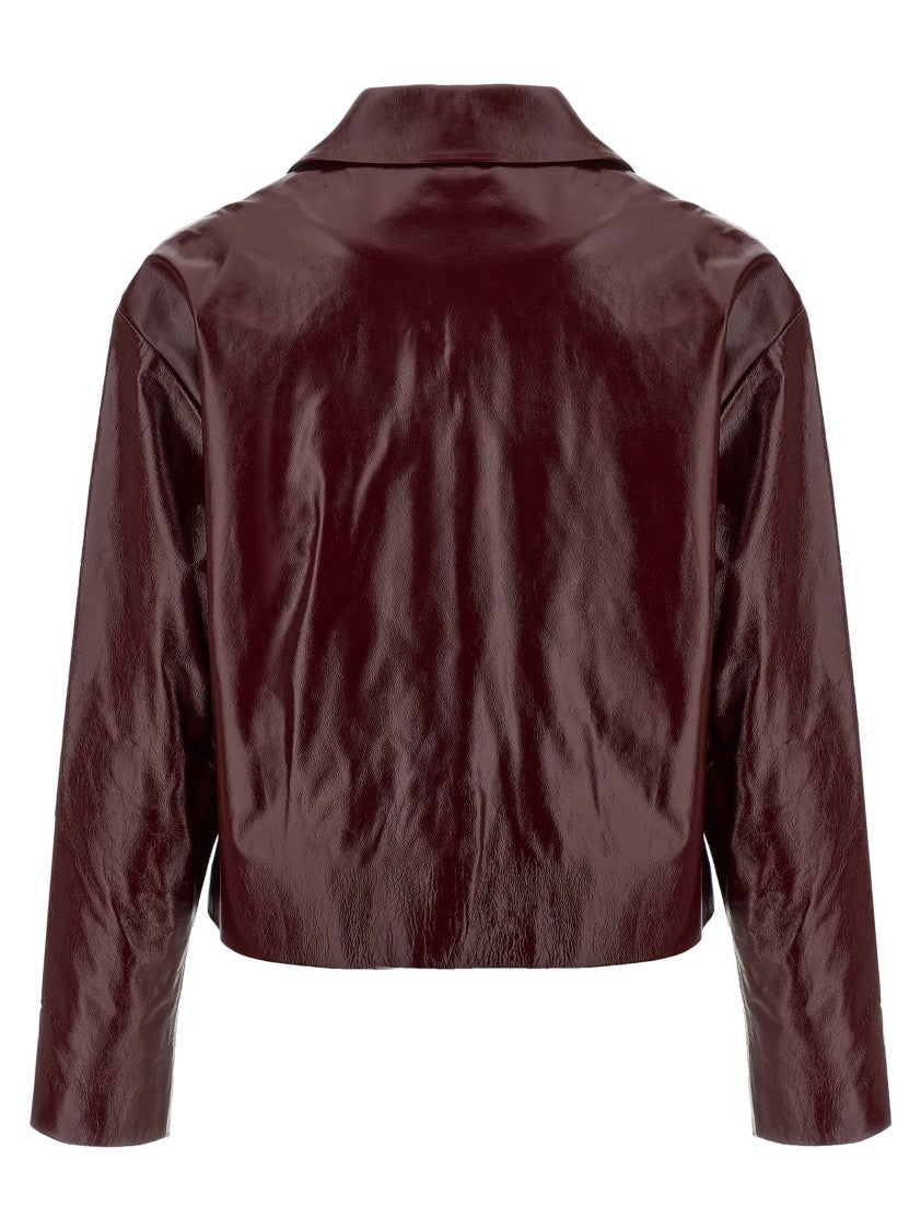 Self-Portrait Craqué Leather Jacket