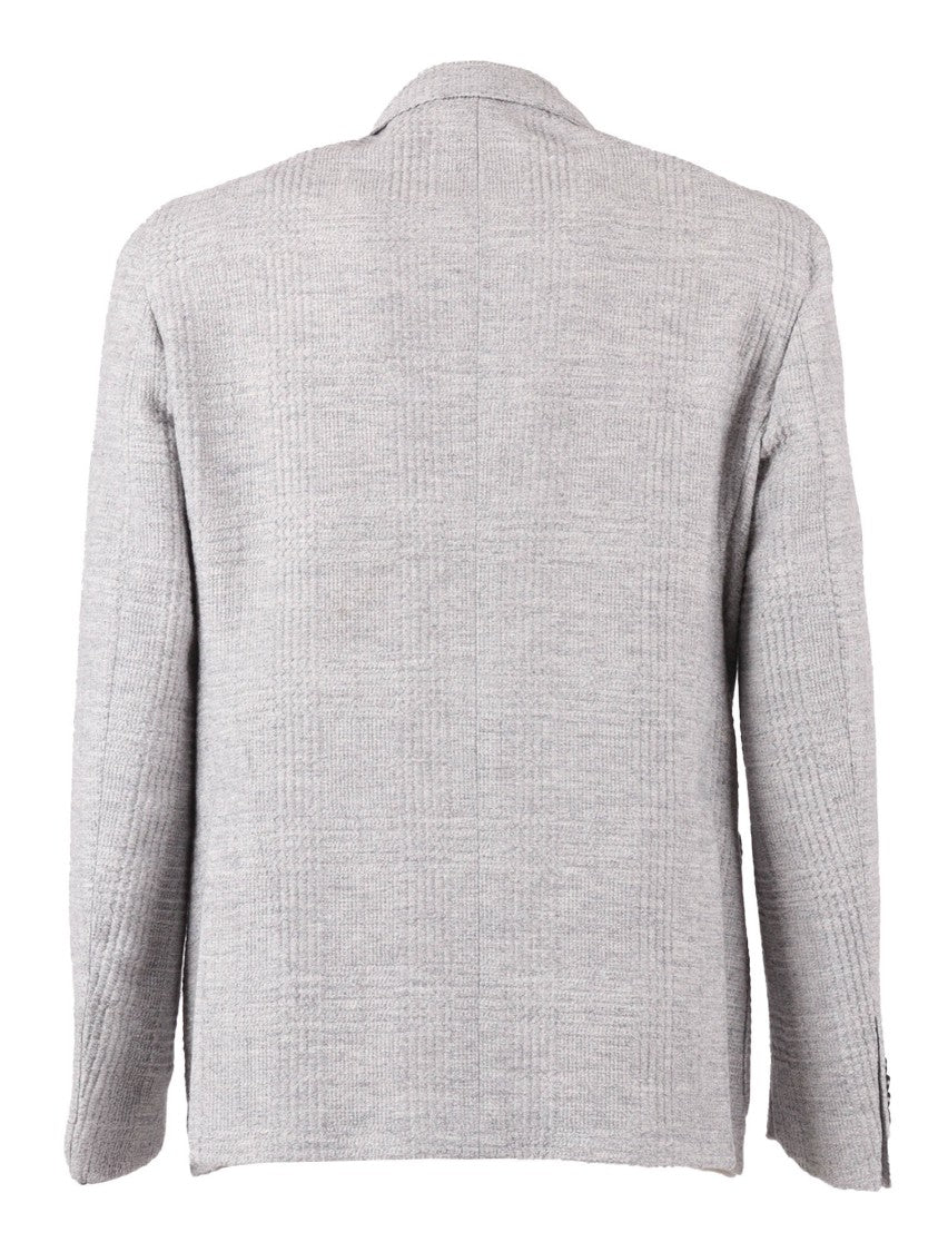 Brando-Lubiam Tailored Grey Jacket With Structured Shoulders And Notched Lapel