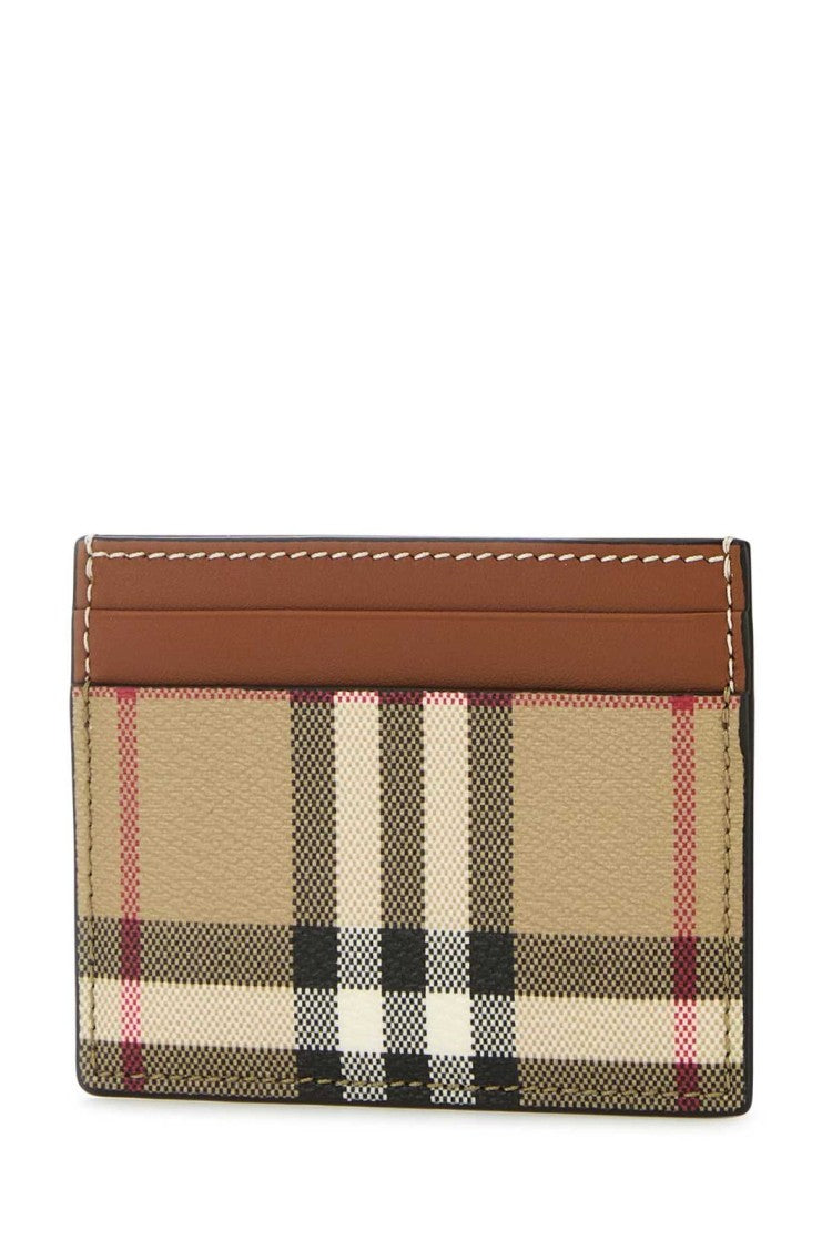 Burberry Beige Check Pattern Cardholder