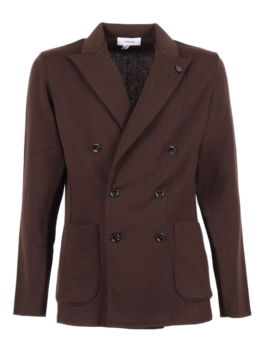Lardini Double-Breasted Knitted Jacket
