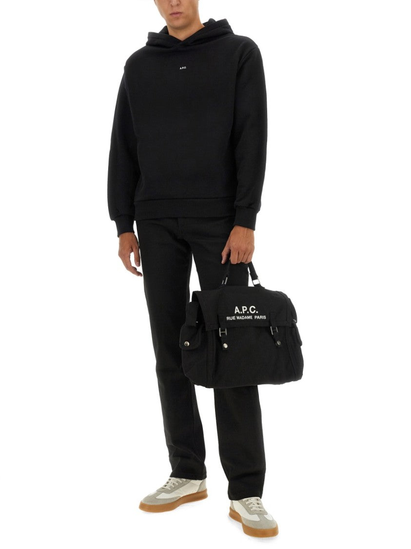 A.P.C. Black Sweatshirt With Classic Hoodie
