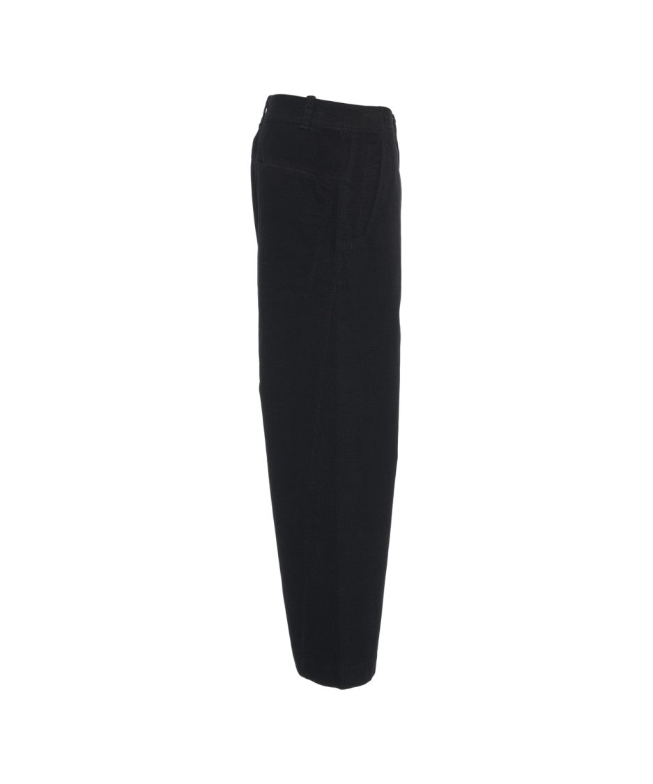 Transit Wide Leg Trousers With Classic Button Closure And Flowing Silhouette