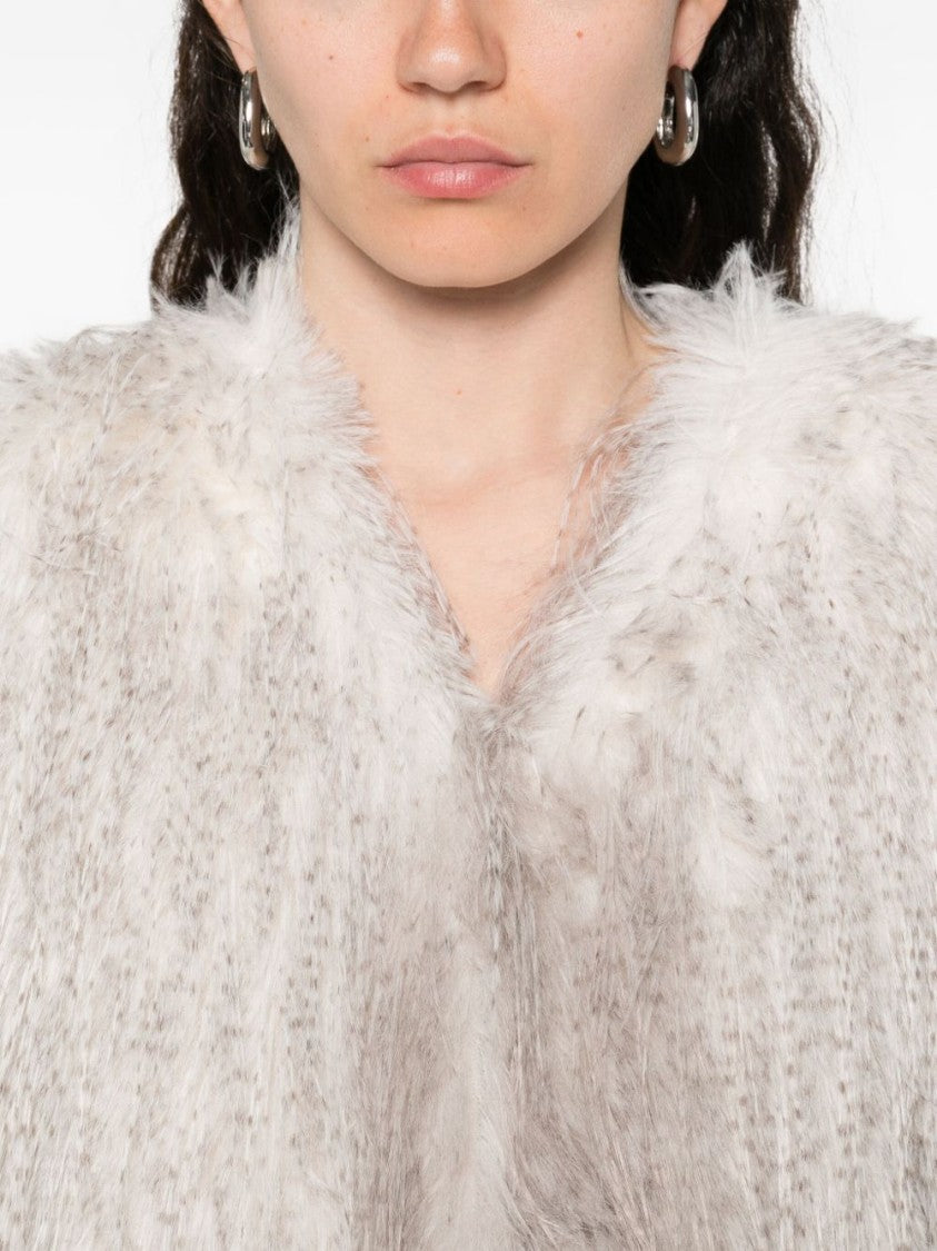 Blugirl Sleeveless Textured Jacket With V-Neckline And Relaxed Fit