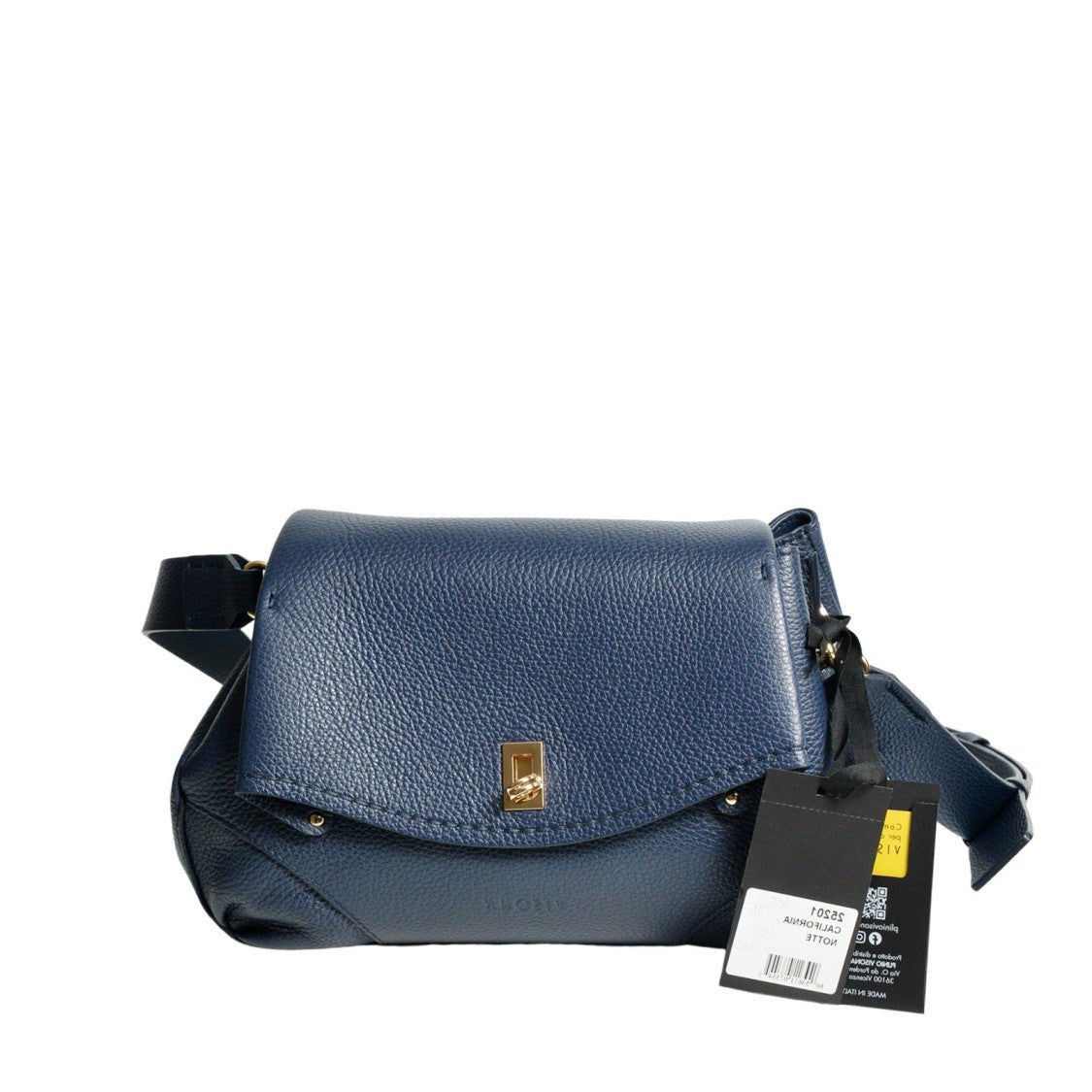 Plinio Visona' Textured Pebbled Leather Shoulder Bag