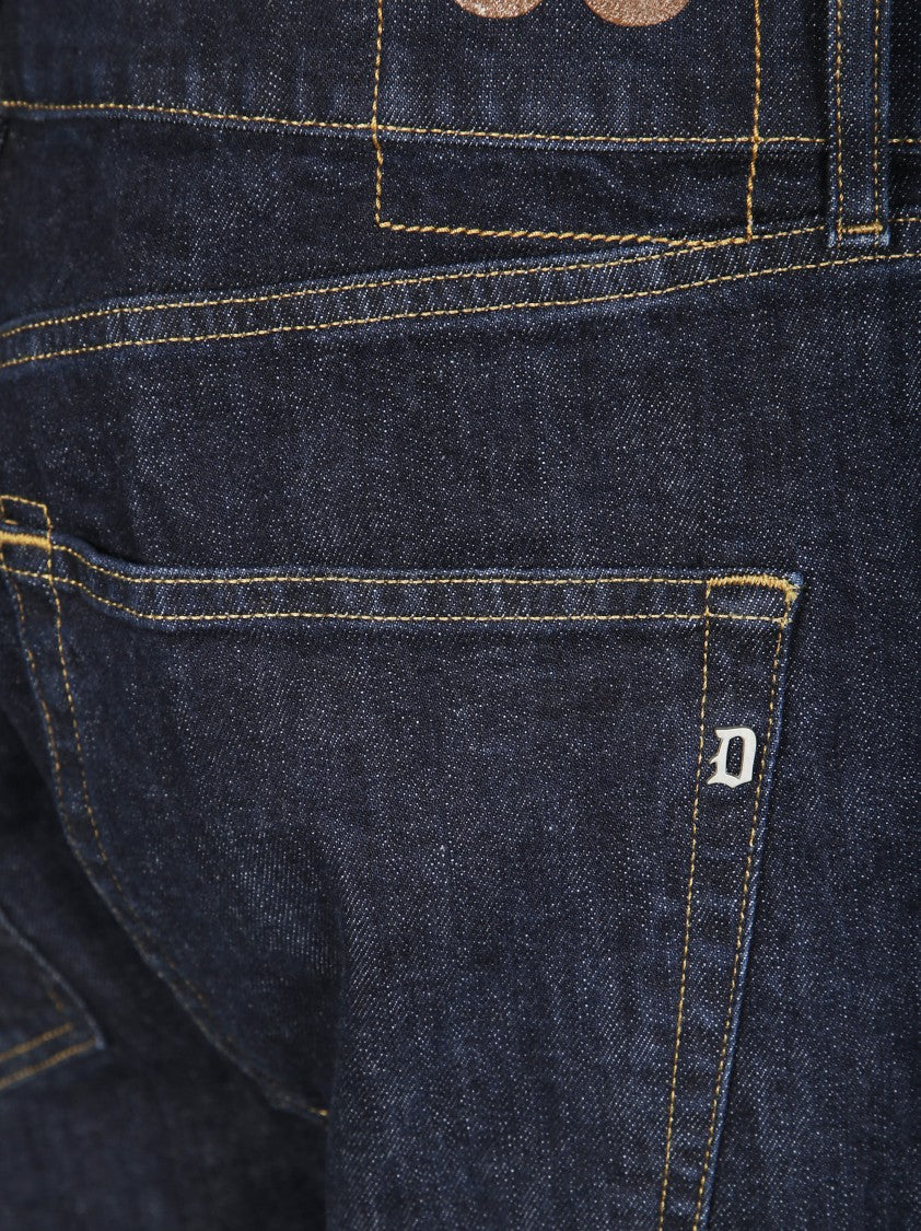 Dondup Dark Indigo Denim Jeans With Classic Five-Pocket Design