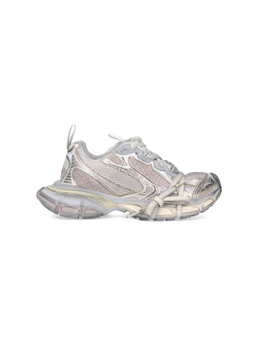 Balenciaga Oversized Platform Sneakers With Distressed Grey Mesh
