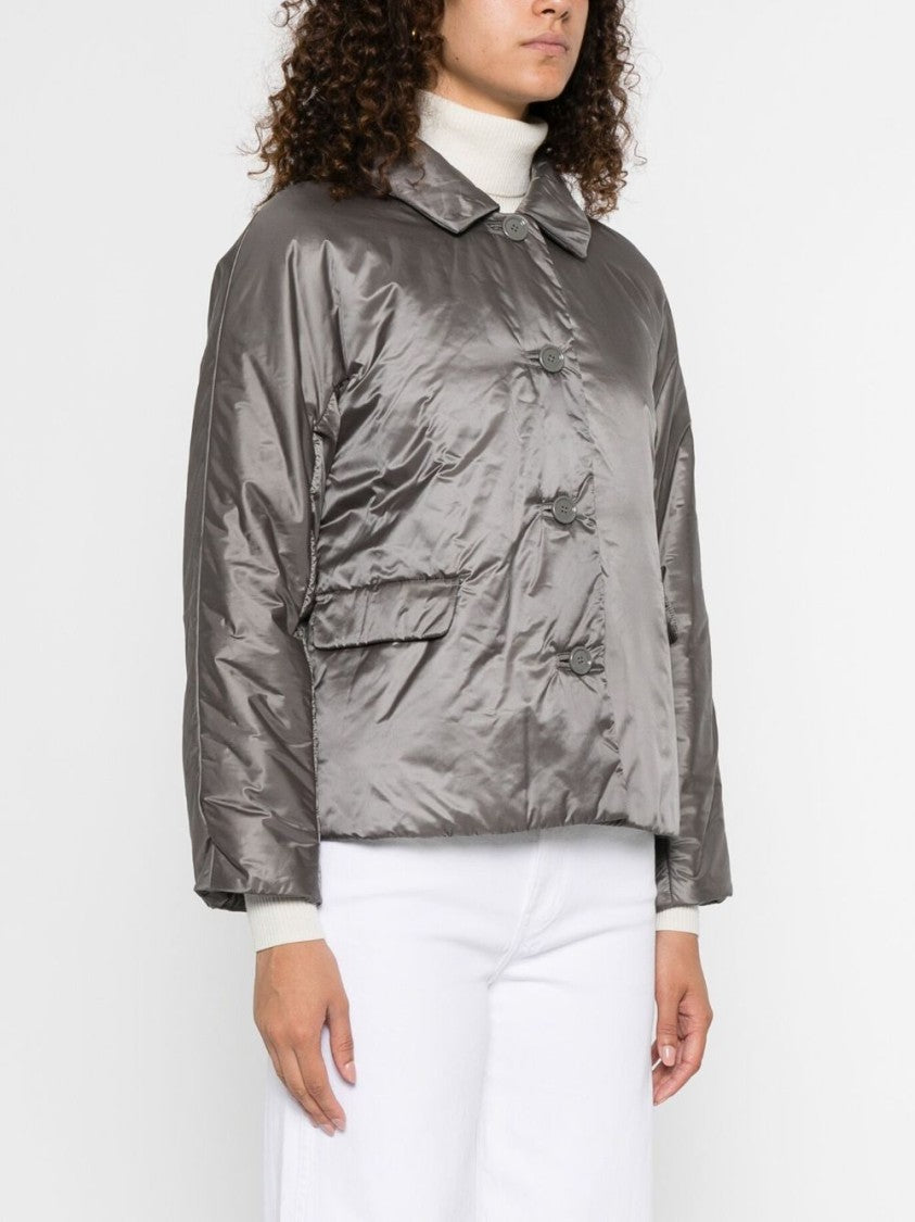 Max Mara Boxy Anthracite Grey Coat With Classic Collar