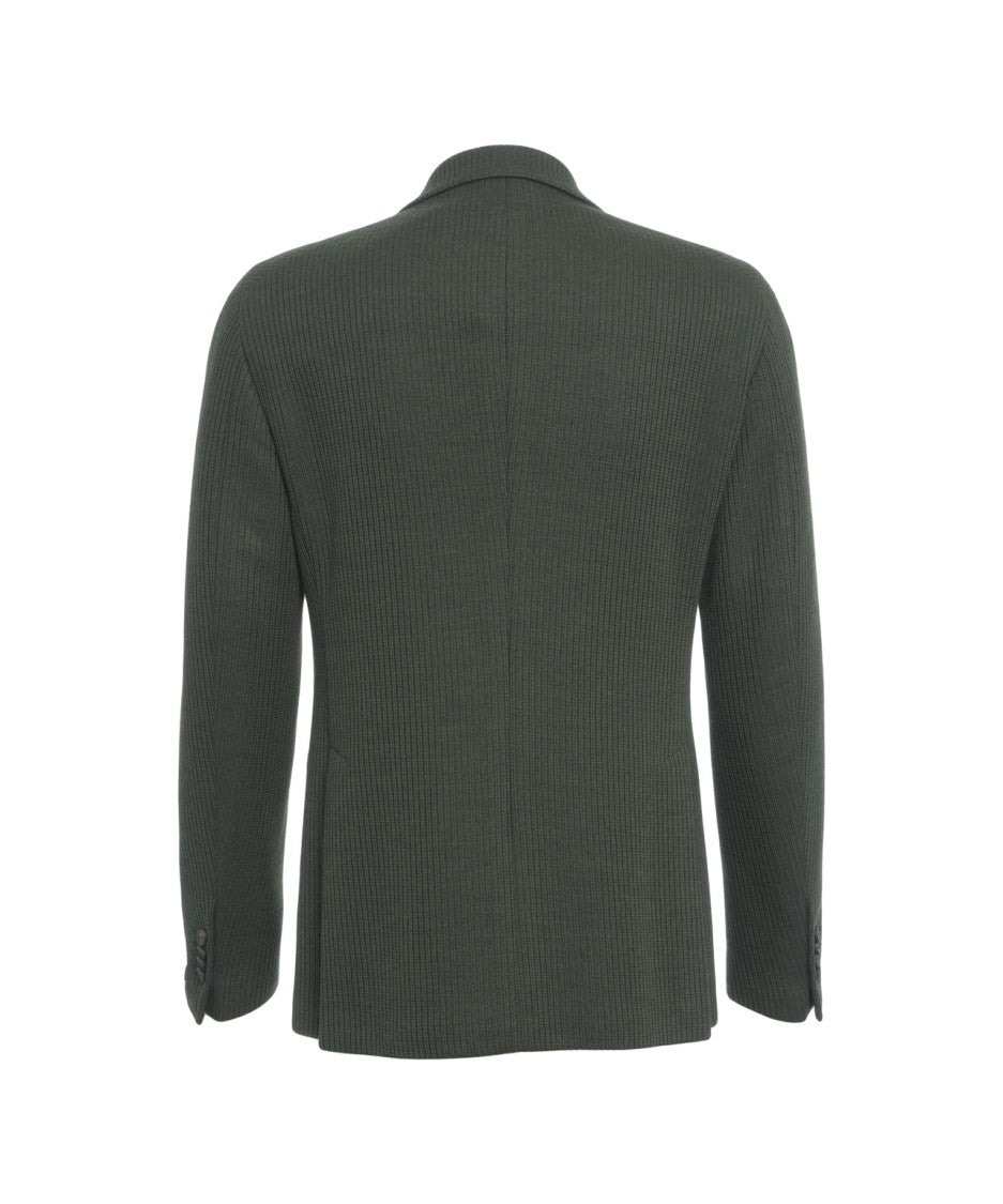 Tagliatore Double-Breasted Ribbed Knit Blazer