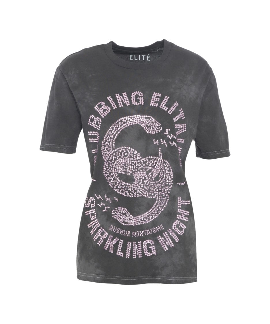 Elite Snakest' Rhinestone Applique T-Shirt