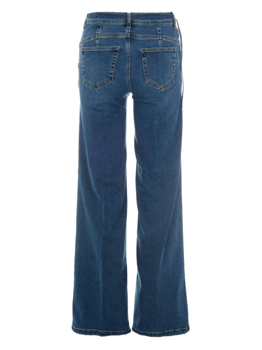 Liu Jo Wide-Leg Jeans With Belt Detail And Gold-Tone Hardware