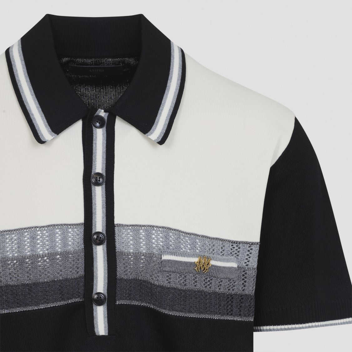 Amiri Color-Blocked Short-Sleeve Polo T-Shirt With Ribbed Detailing