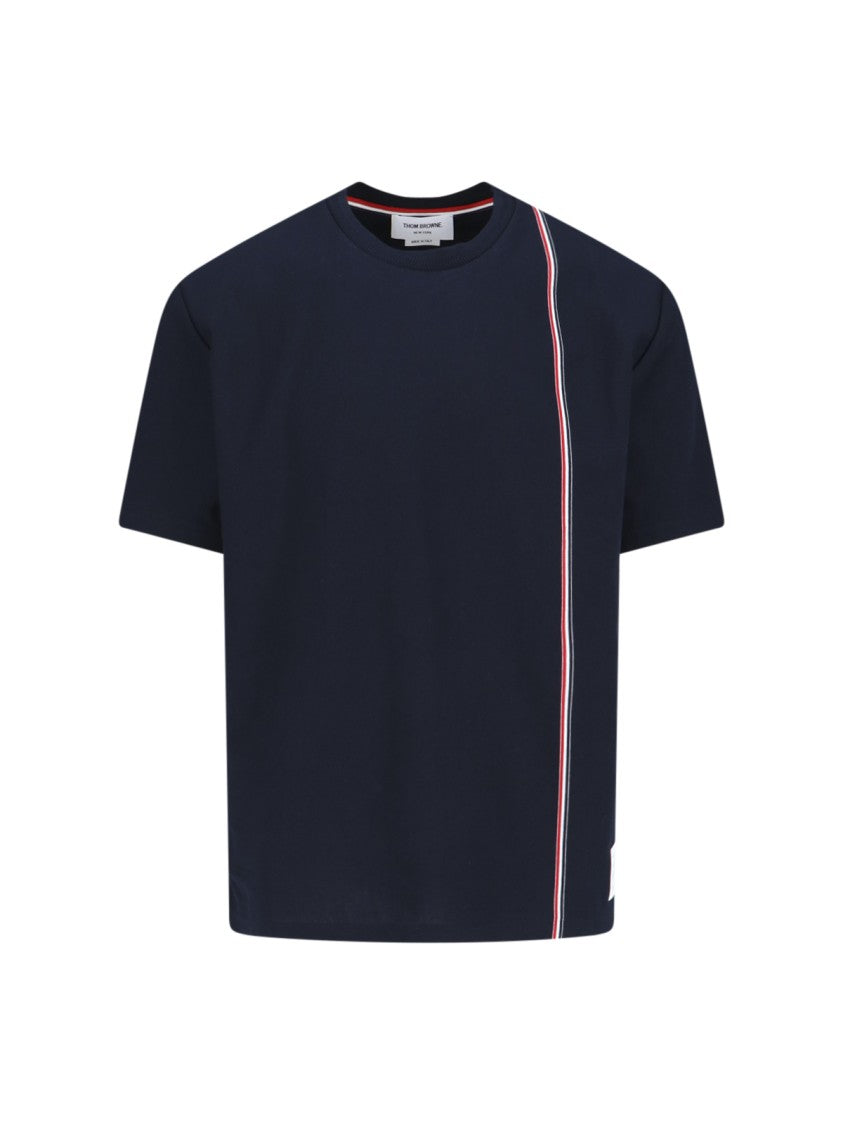 Thom Browne Tricolor Detail T-Shirt – Blue
