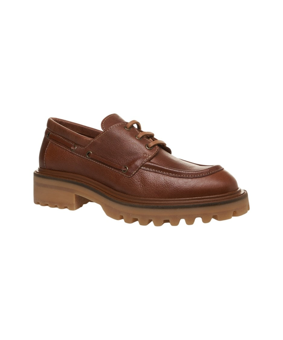 Billi Bi Hammered Leather Lace-Up Shoes