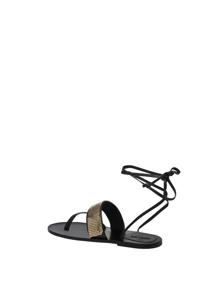 Kate Cate Ayda Crystal Laced Flat Sandal