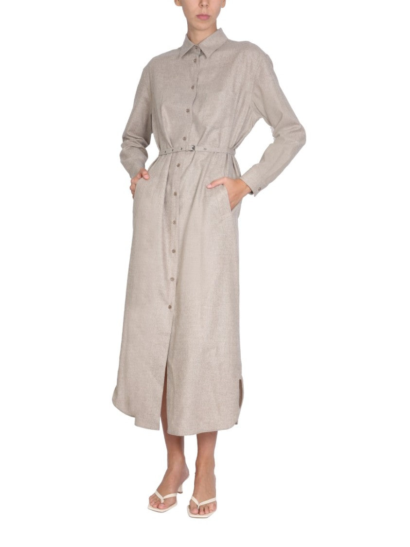 Aspesi Classic Collar Midi Shirt Dress