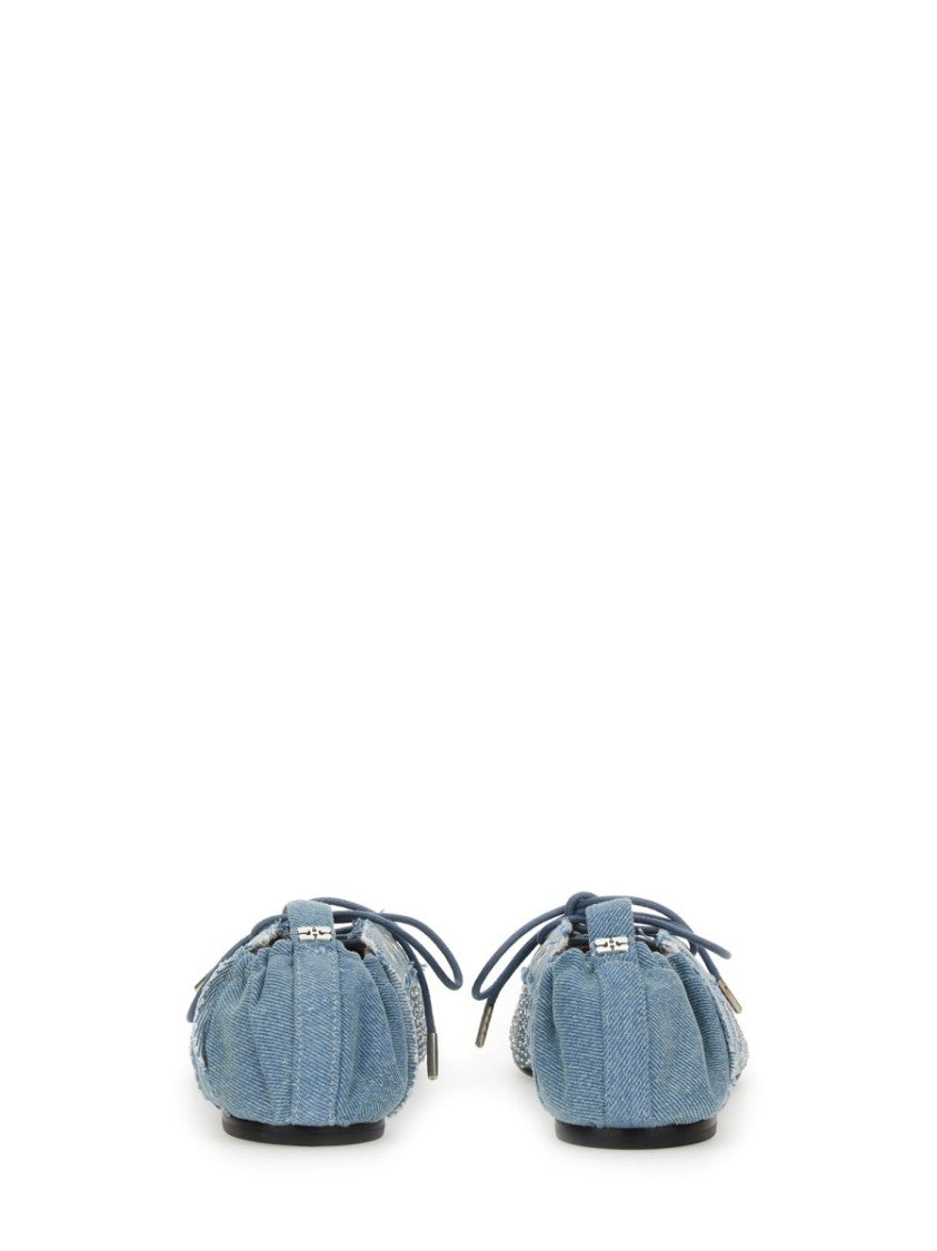 Ganni Lace-Up Ballerina