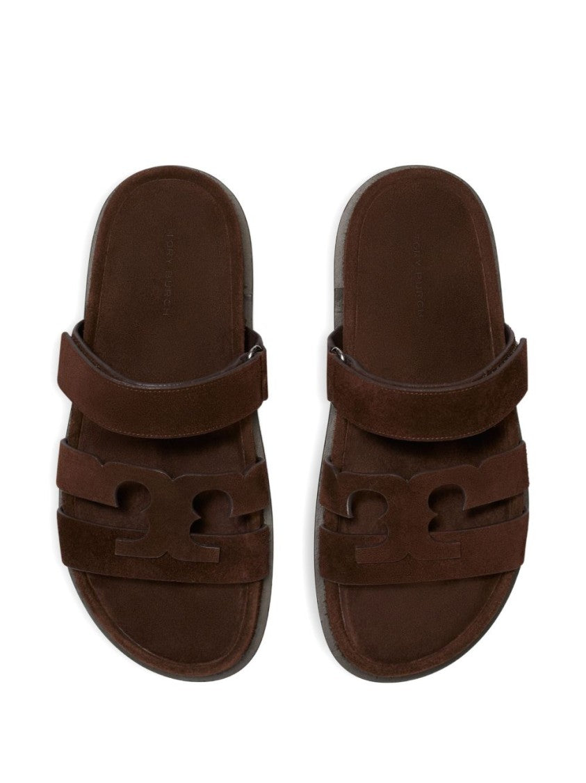 Tory Burch Brown Suede Sandals With Cut-Out Detail