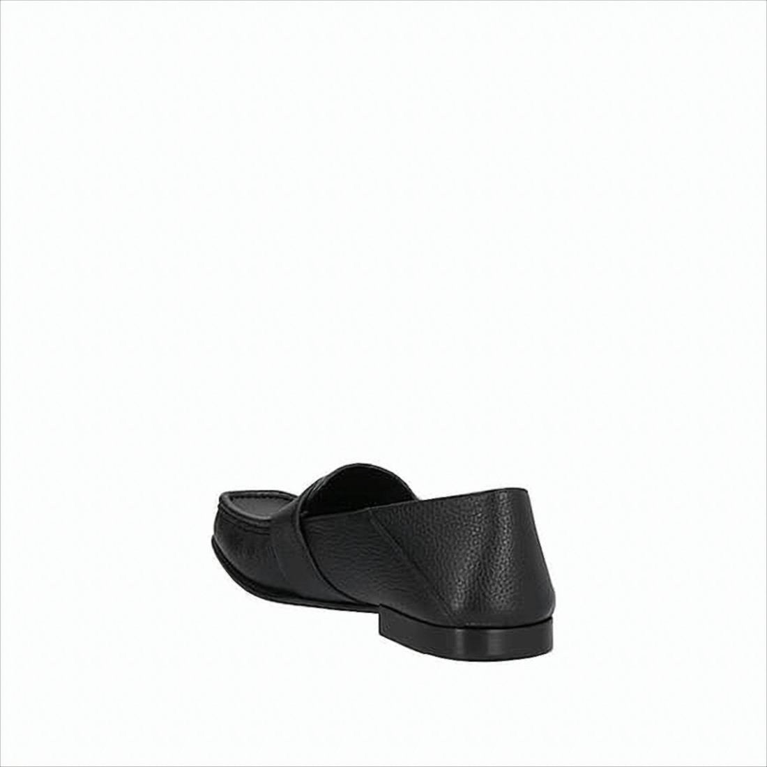 Fendi Refined Deer Leather Loafers With Metal Logo Detail