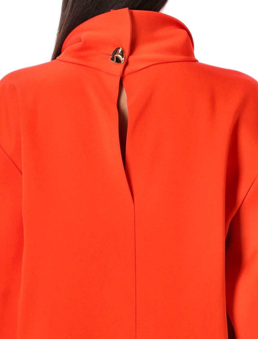 Carven Vibrant Orange Long-Sleeved Top