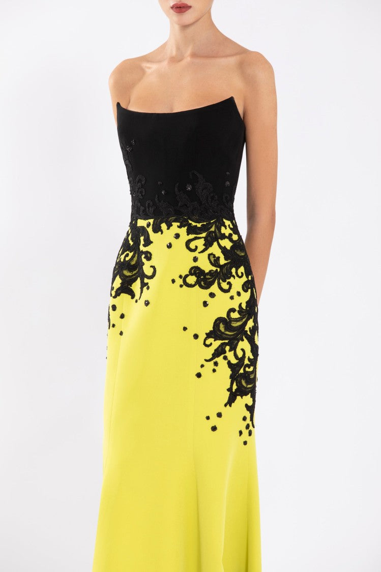 Saiid Kobeisy Crepe Mermaid Dress With Embroidery