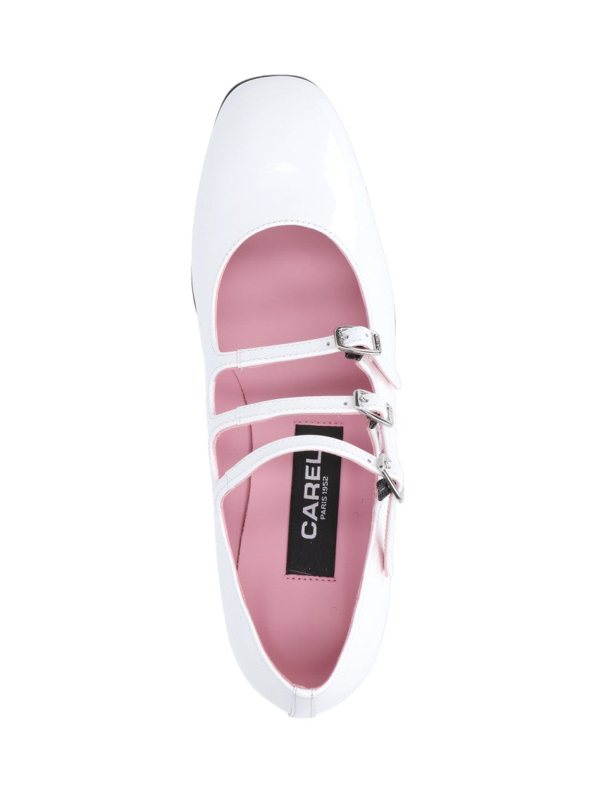 Carel Mary Jane Pumps "Ariana" In White Patent Leather