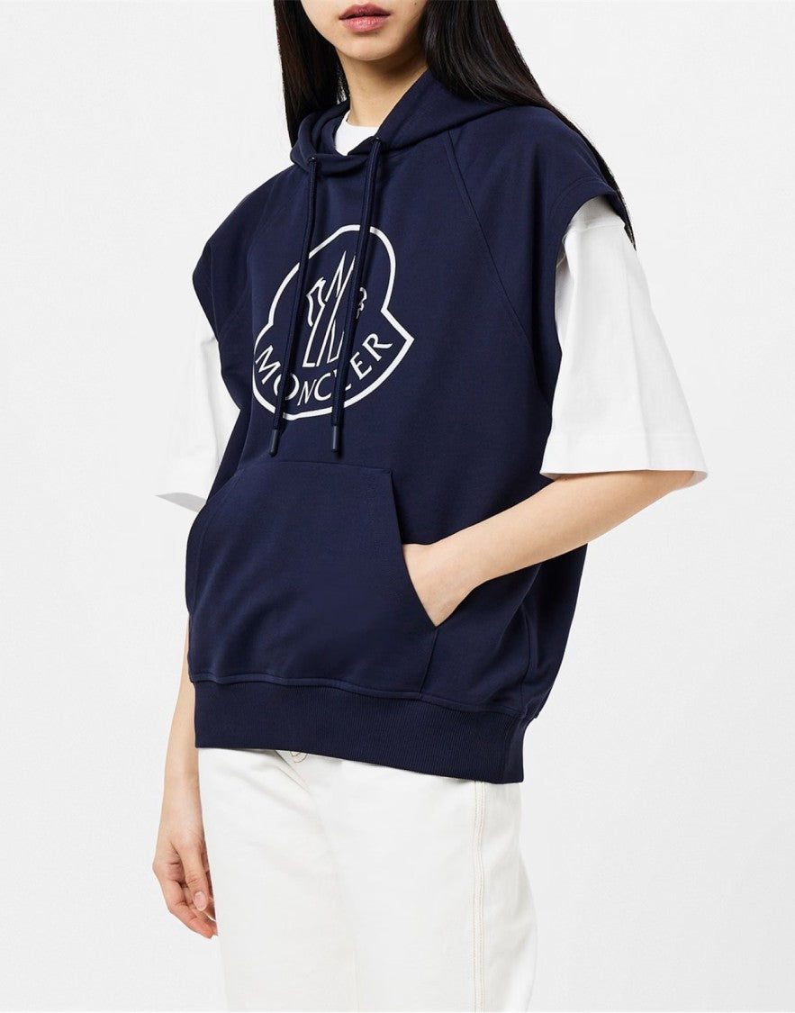 Moncler Logo Printed Sleeveless Hoodie