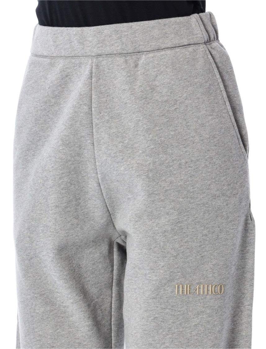The Attico Relaxed Fit Heather Grey Fleece Jogging Pants