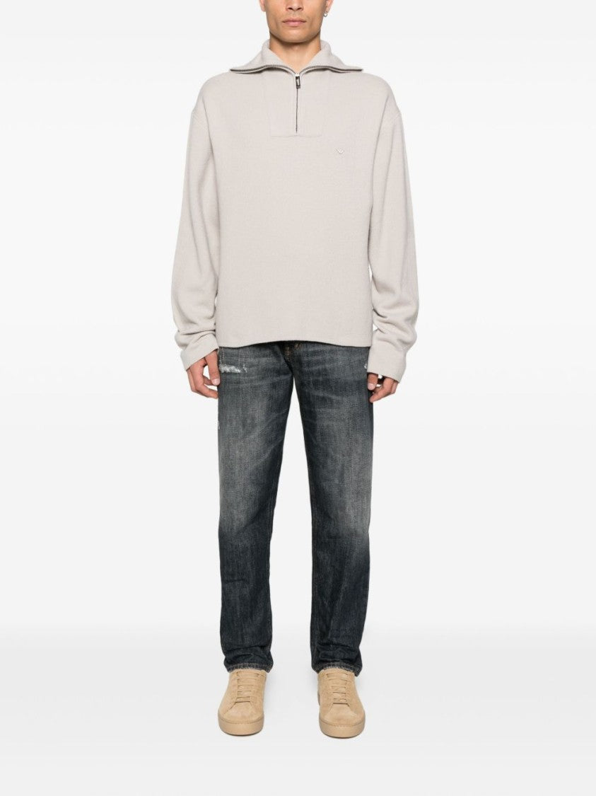 Dondup Distressed Black Denim Jeans With Vintage-Inspired Details