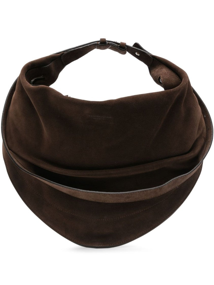 Federico Cina Crescent-Shaped Shoulder Bag Crafted