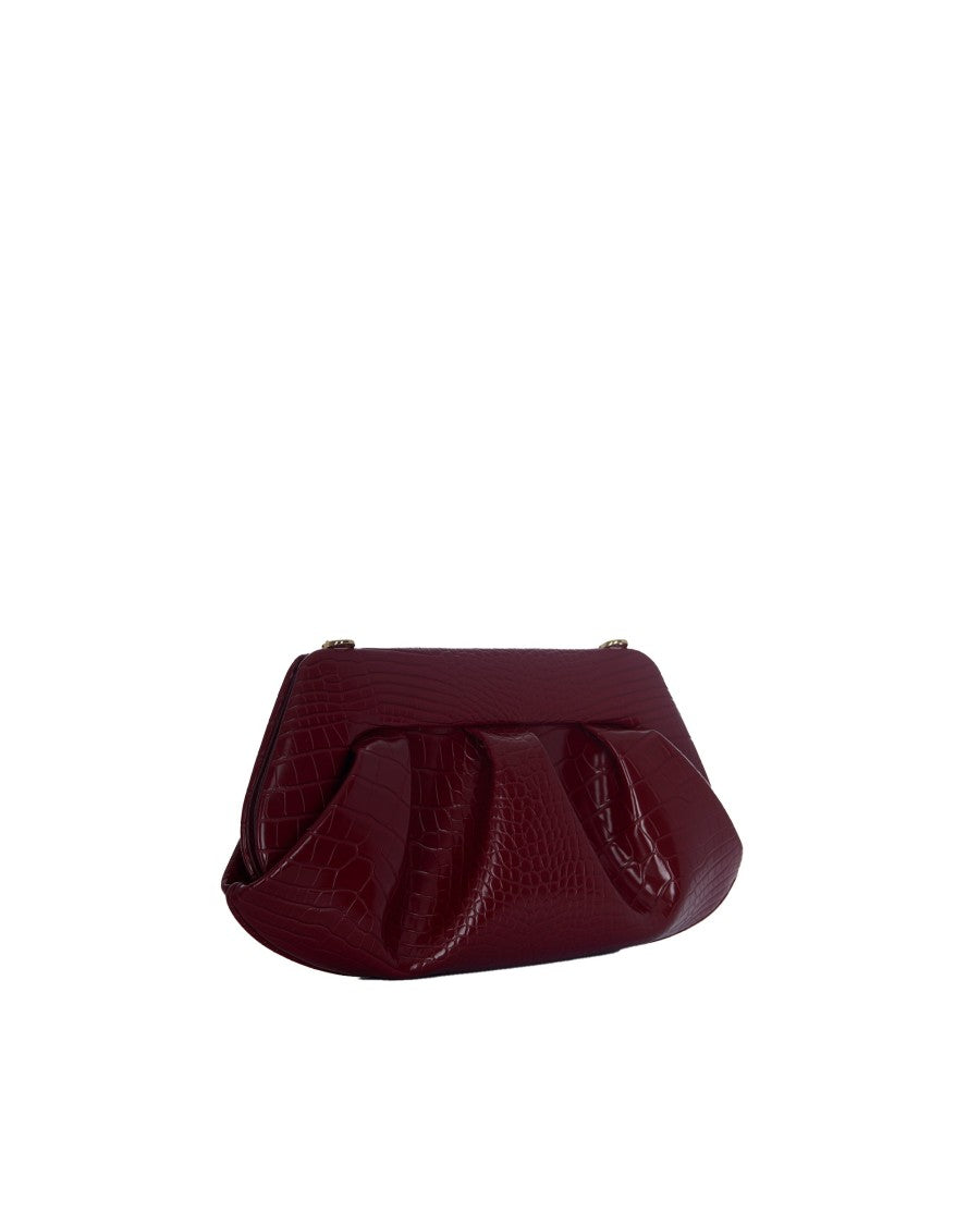 Themoirè Prune Emera Croco Handbag