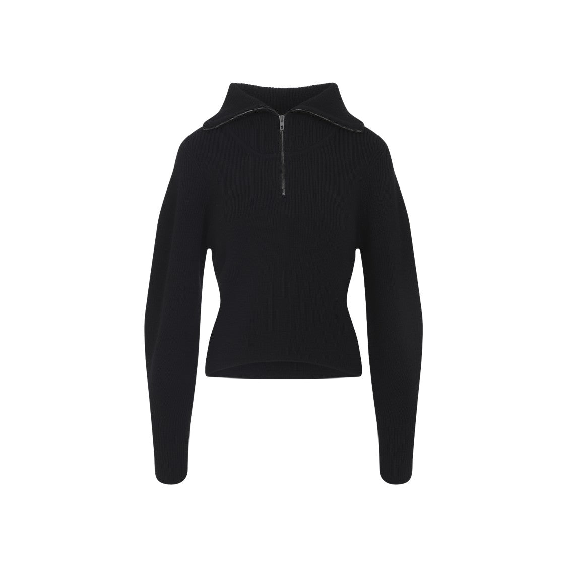 Lemaire Zipped Black Wool Sweater