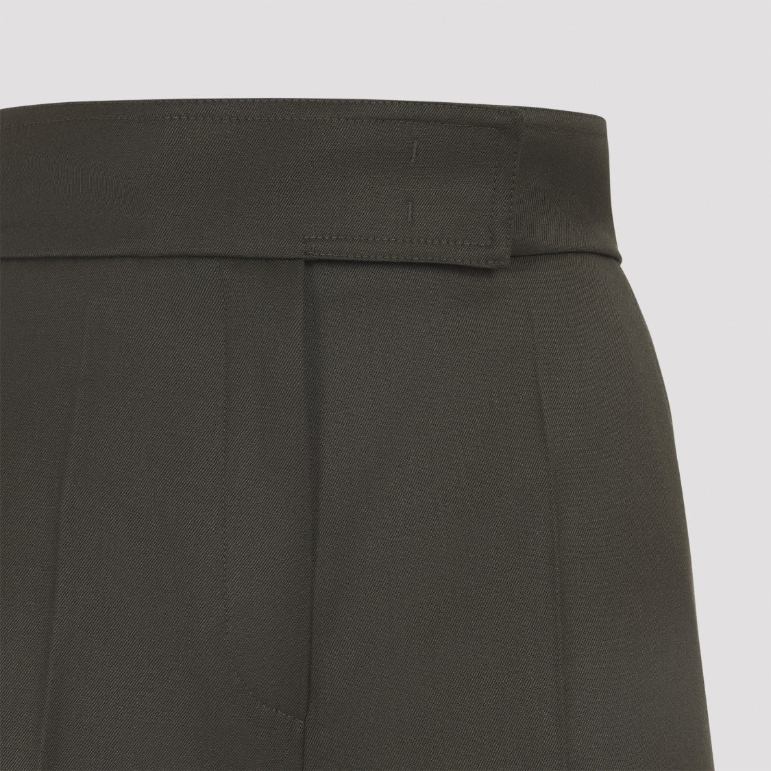 Max Mara Wide-Leg Moss Green Virgin Wool Pants