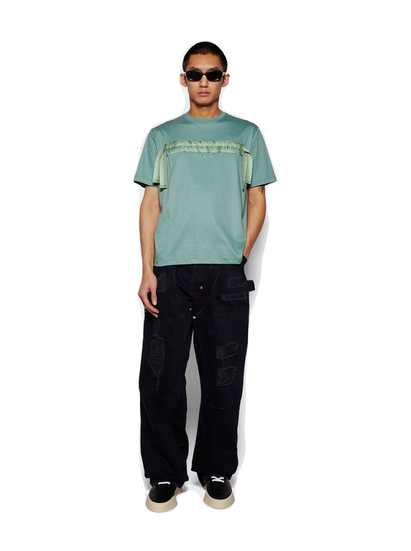 Lanvin Curb Lace Tee Vert De Gris