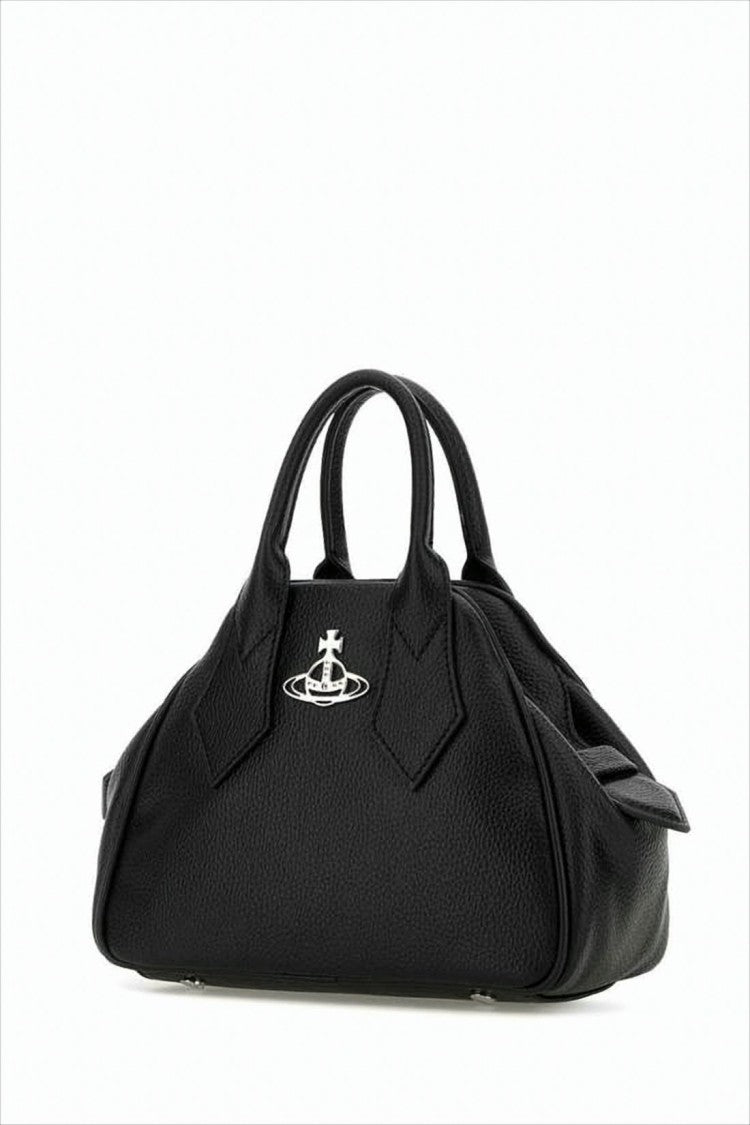 Vivienne Westwood Textured Synthetic Leather Tote Bag With Metallic Emblem
