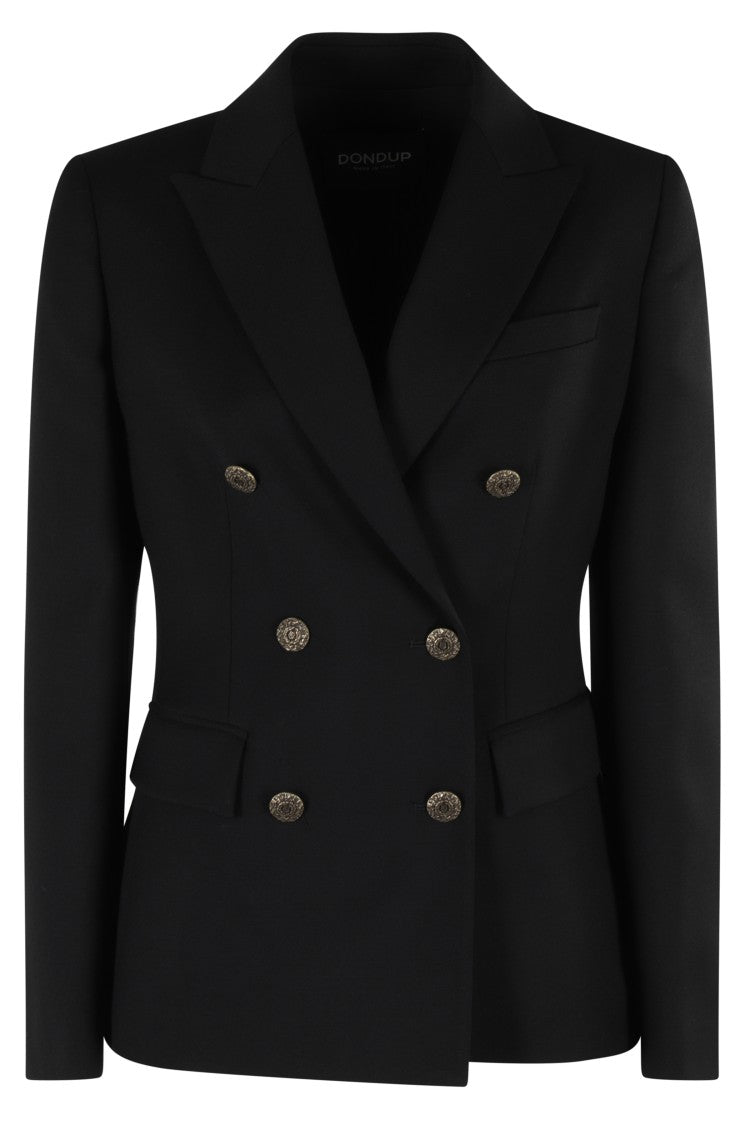 Dondup Double-Breasted Black Blazer