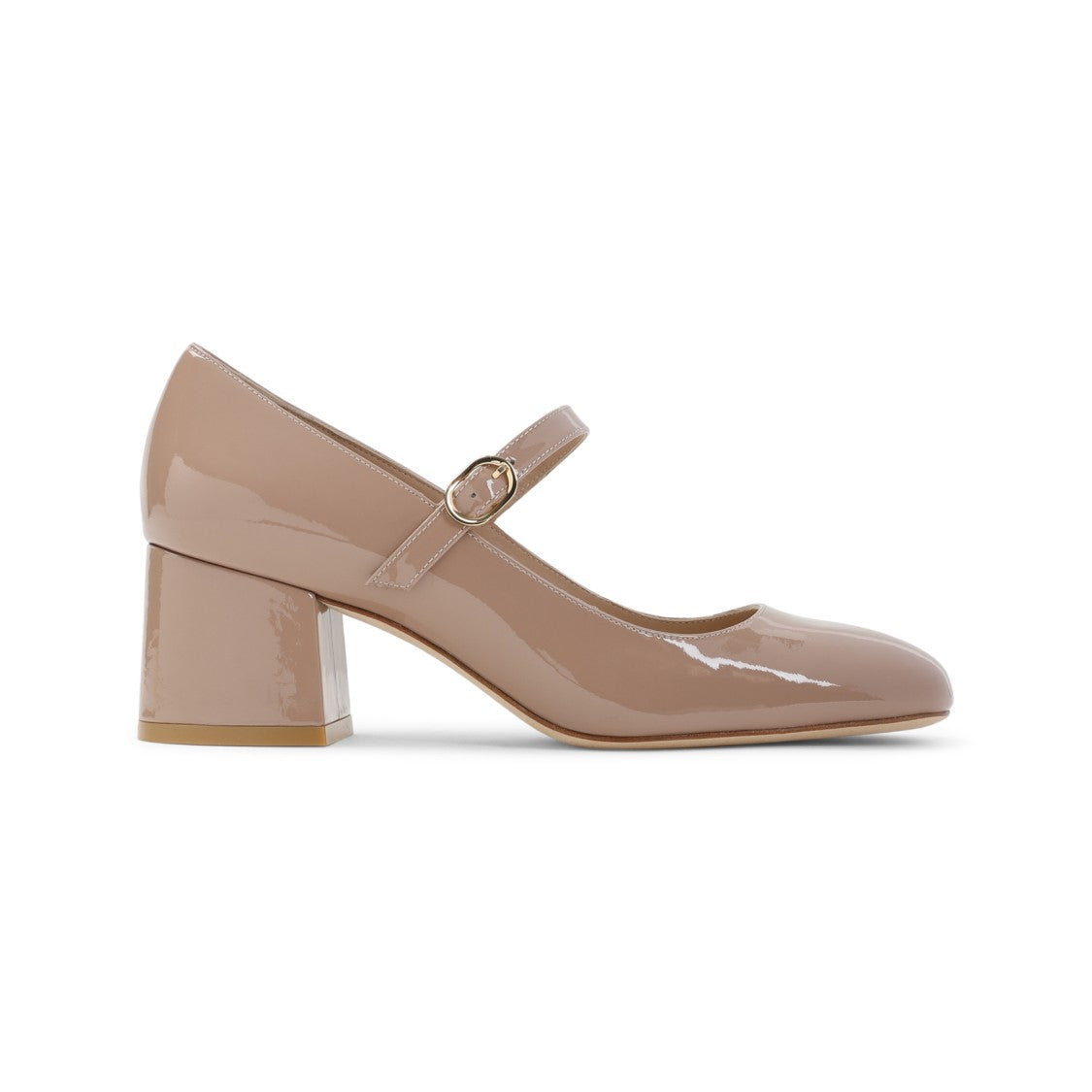 Stuart Weitzman Mj 60 Light Brown Patent Leather Pumps