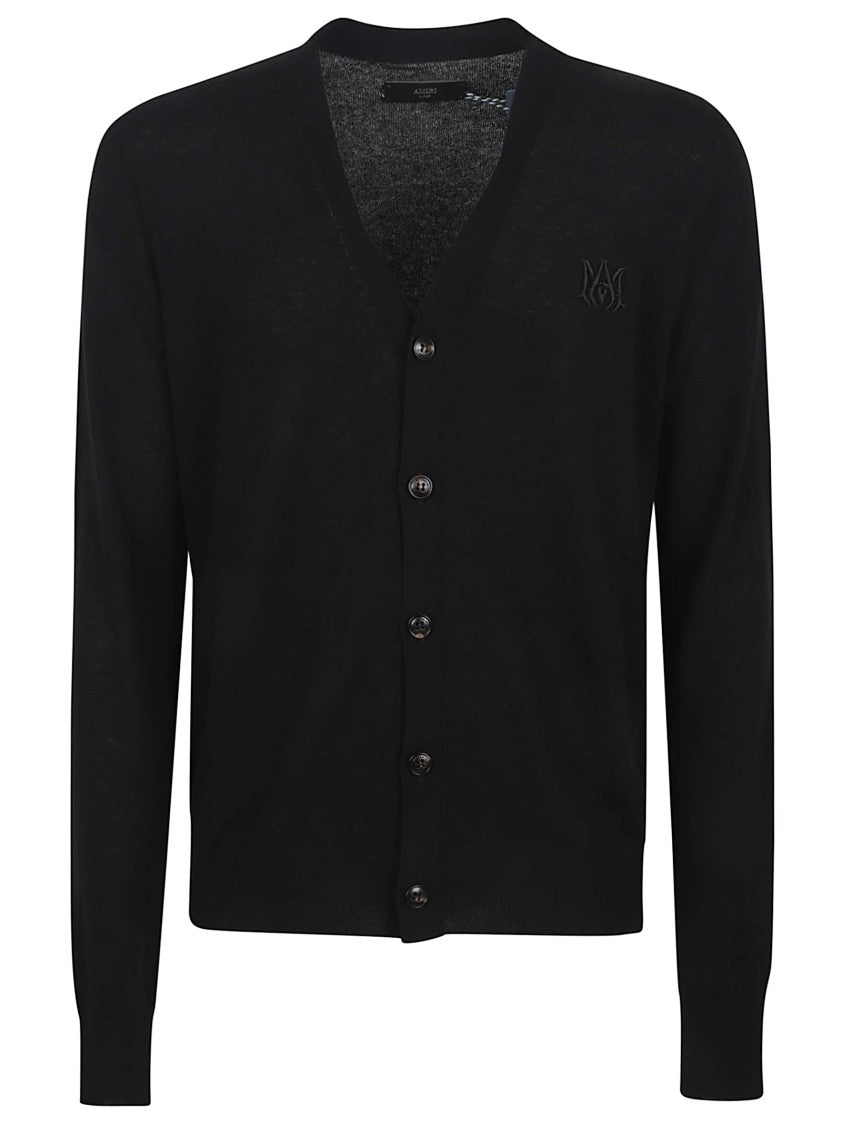 Amiri Black Cashmere Cardigan With V-Neck And Button-Down Front