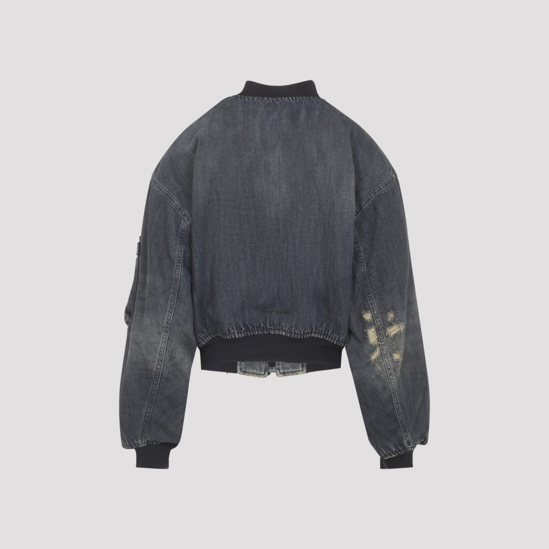 Balenciaga Bleached Blue Denim Jacket With Flap Pockets