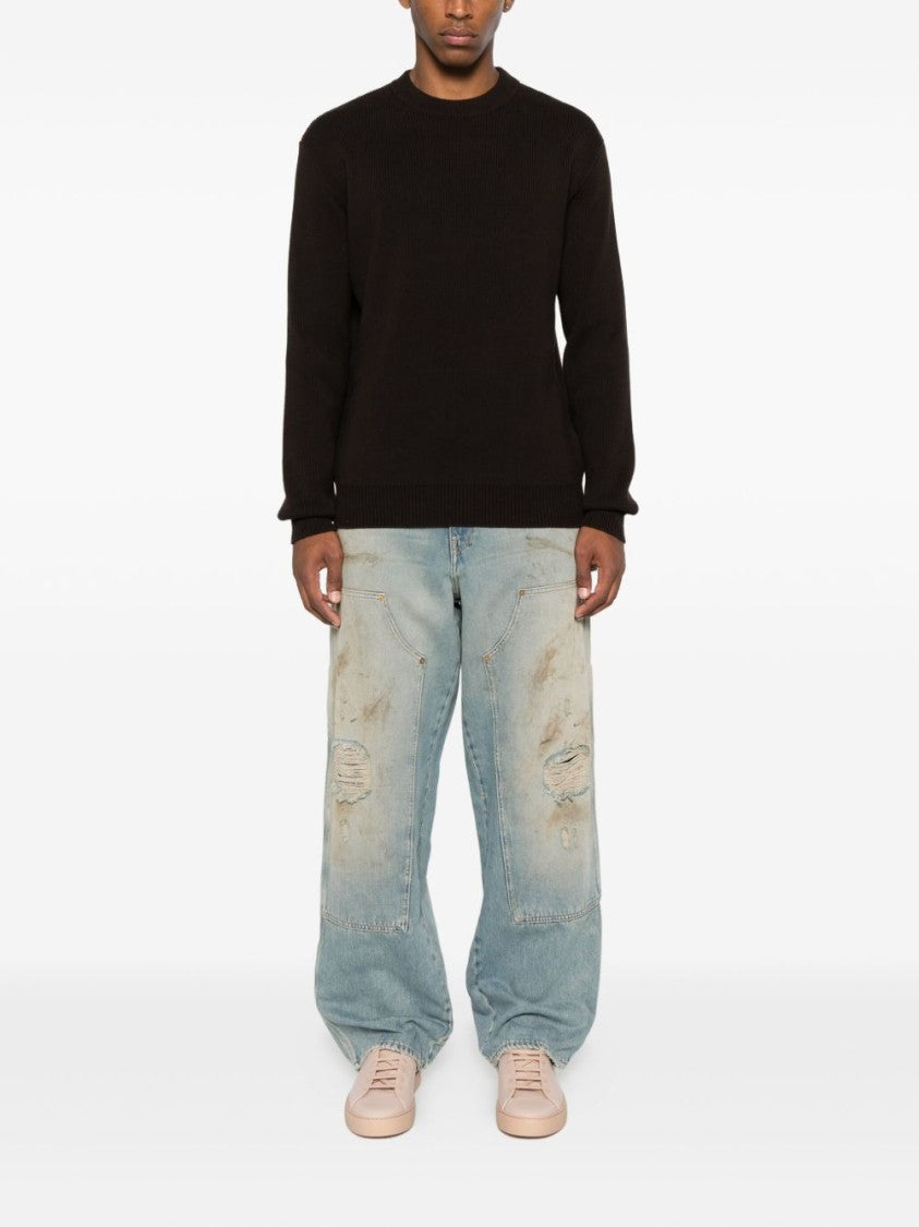 Golden Goose Wide-Leg Distressed Blue Jeans With Vintage Appeal