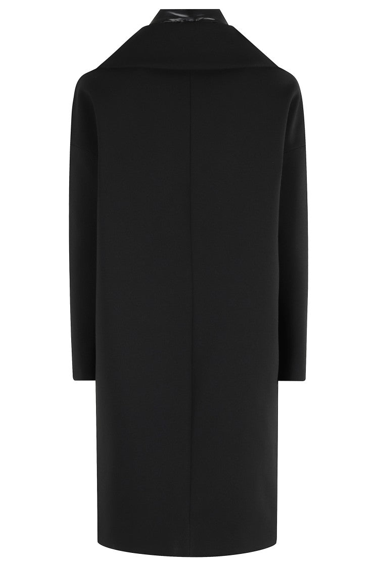 Herno Black Coat With Bib Insert
