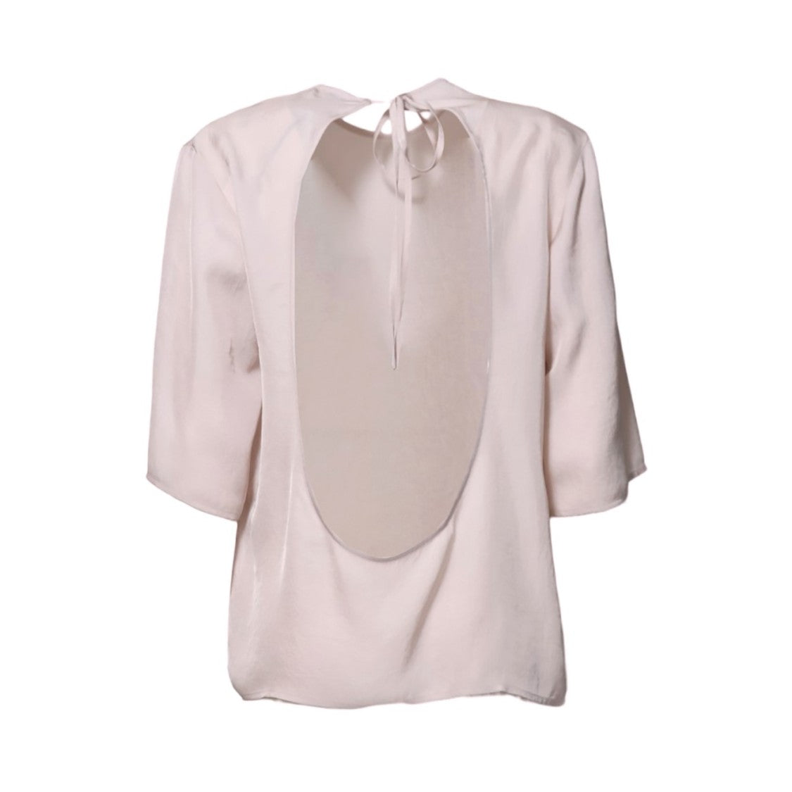 Covert High-Neck Top With Dramatic Scoop Back And Ties