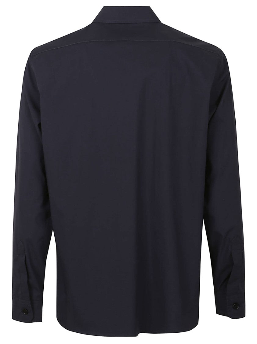 Aspesi Classic Black Cotton Button-Up Shirt With Multiple Pockets