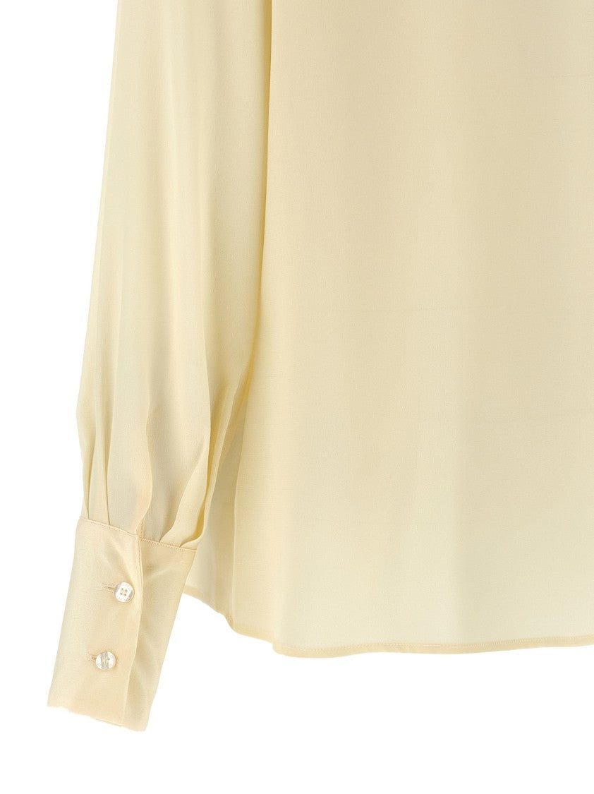 Etro Silk Crepe De Chine Lavallière Collar Shirt