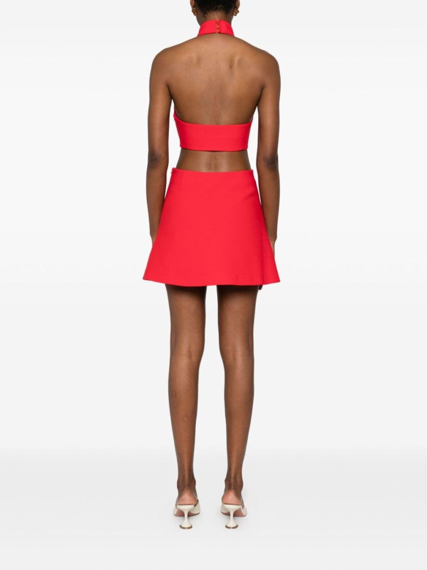 Casablanca Halter Neck Red Dress With Fitted Bodice