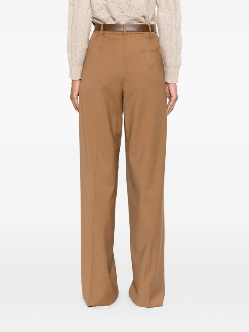 Max Mara Wide Leg Trousers With Pleated Front