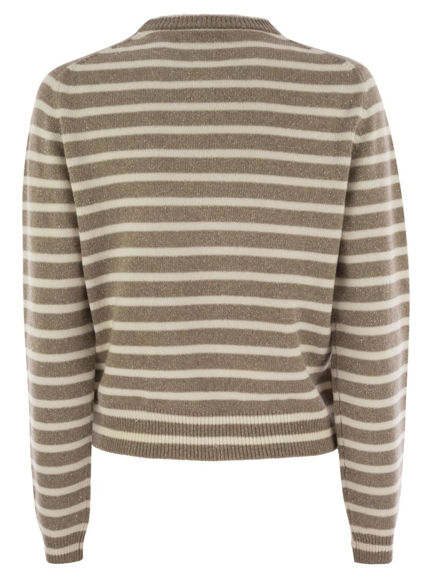 Brunello Cucinelli Sparkling & Dazzling Striped Cashmere