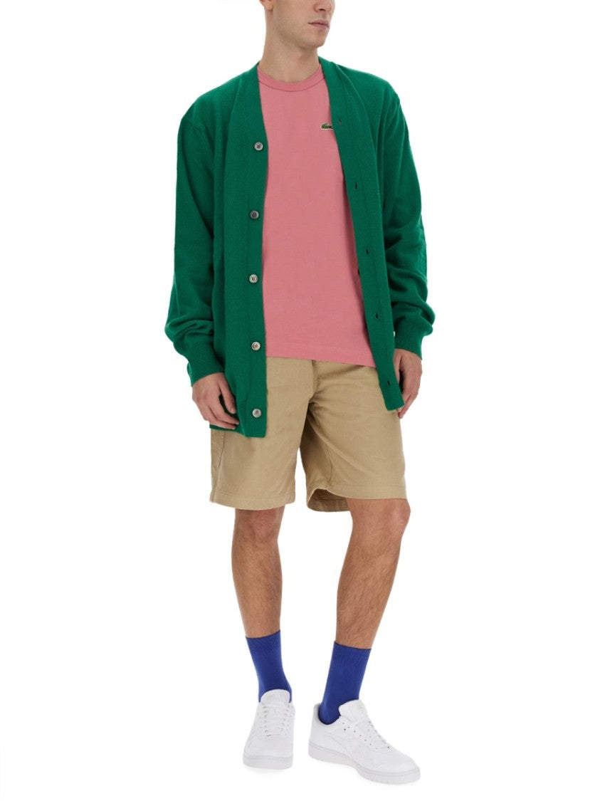 Comme Des Garçons Relaxed Fit Deep V-Neck Wool Cardigan